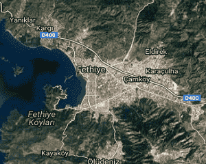 Muğla Fethiye Uydu Görüntüsü Haritası